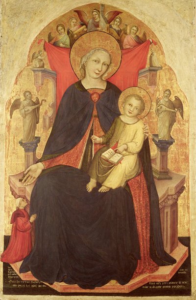 Madonna y el Niño entronizados con el donante Vulciano Belgarzone di Zara, c.1394 de Nicolò di Pietro